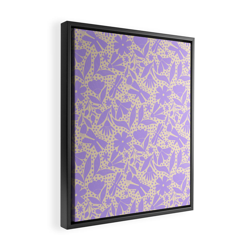 Very-Peri Floral  Framed Canvas Print Gallery Image 2