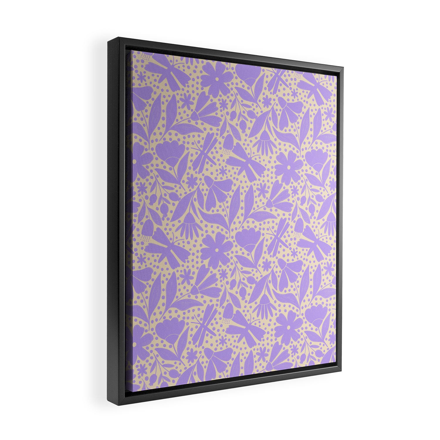 Very-Peri Floral  Framed Canvas Print Gallery Image 2