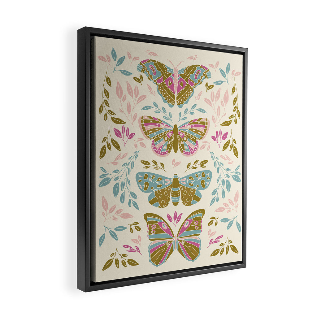 Vintage Butterflies  Framed Canvas Print Gallery Image 2