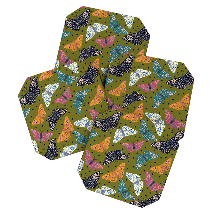 Vintage Butterflies - Mid-century modern  Coaster Gallery Image 1