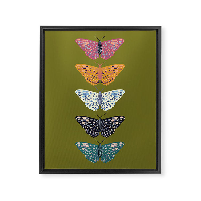 Vintage Butterflies - Mid-century modern  Framed Canvas Print Gallery Image 1