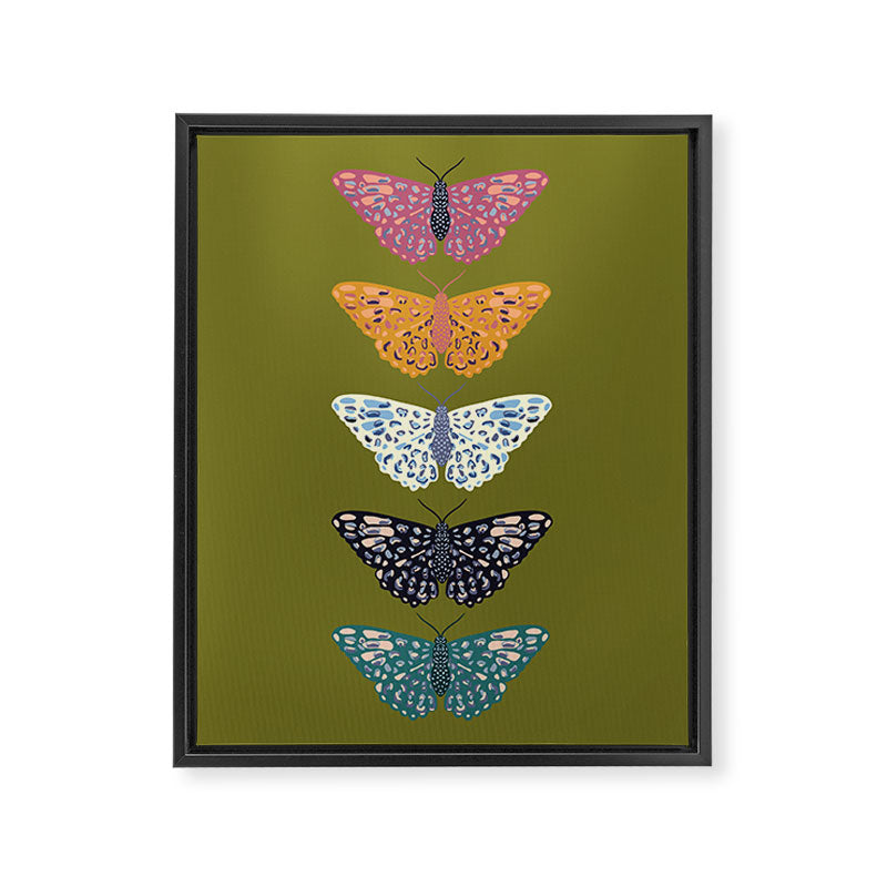 Vintage Butterflies - Mid-century modern  Framed Canvas Print Gallery Image 6