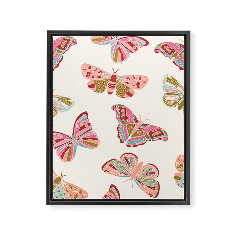 Vintage Butterflies - pattern Framed Canvas Print Gallery Image 8
