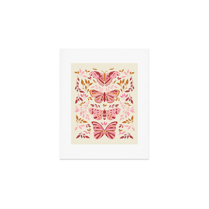 Vintage Butterflies Pink  Art Print Gallery Image 1