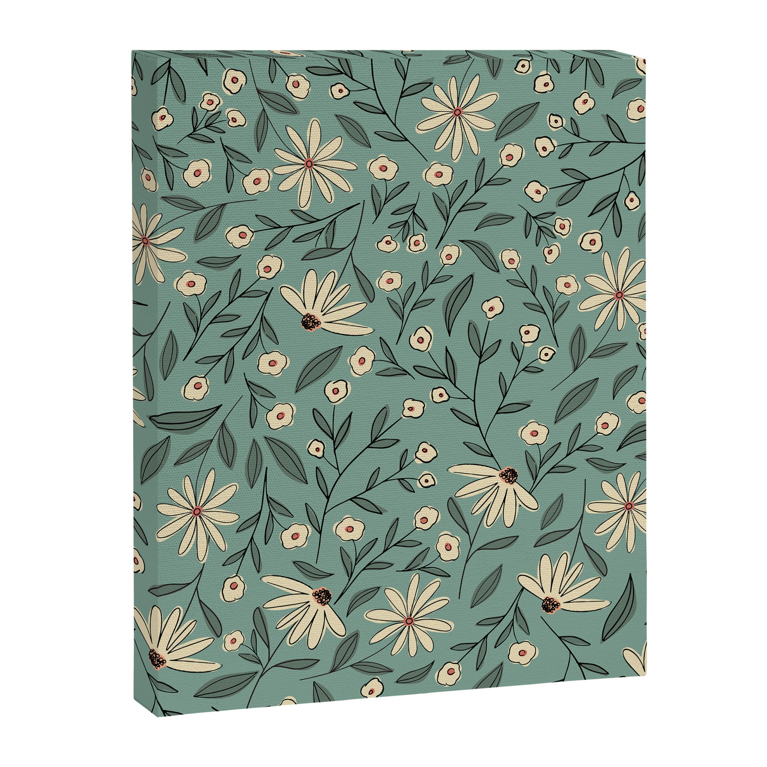 Vintage Floral Neutral - Green Canvas Print Gallery Image 6
