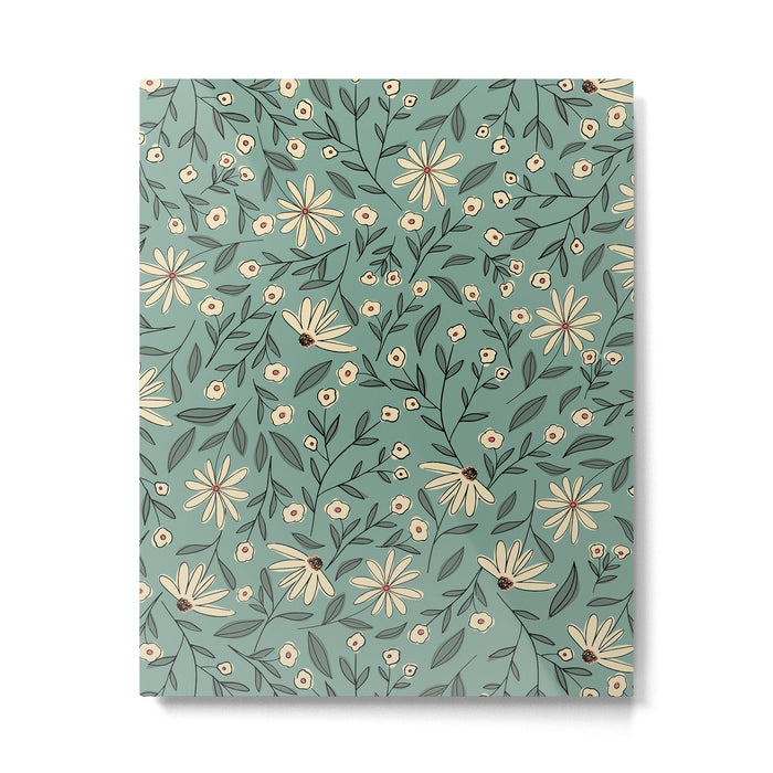 Vintage Floral Neutral - Green Metal Print Gallery Image 1