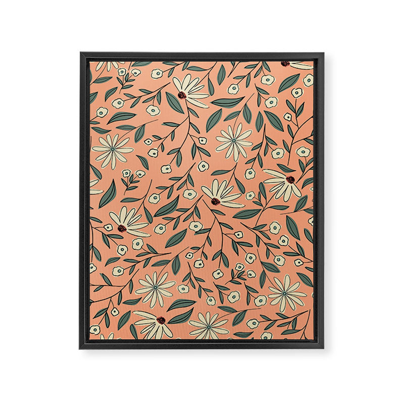 Vintage Floral Neutral - Peach Framed Canvas Print Gallery Image 8