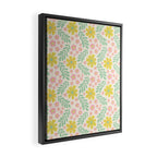Whimsical Flora - White, Light green, Light Pink, Yellow  Framed Canvas Print Gallery Image 2