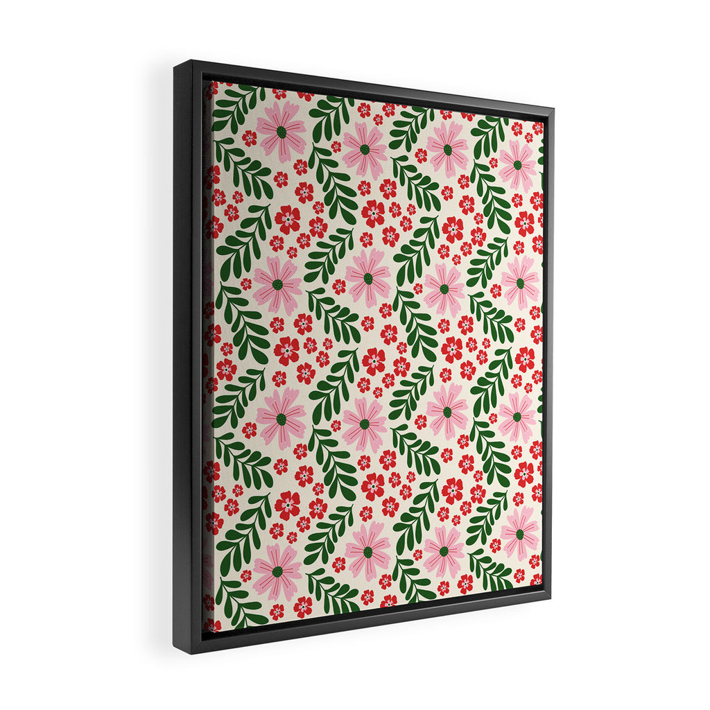 Whimsical Floral- Christmas vibes Framed Canvas Print Gallery Image 2
