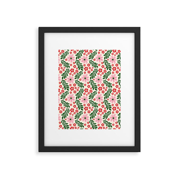Whimsical Floral- Christmas vibes Framed Art Print Gallery Image 1