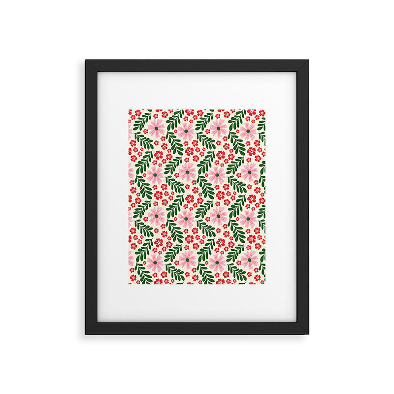 Whimsical Floral- Christmas vibes Framed Art Print Gallery Image 5