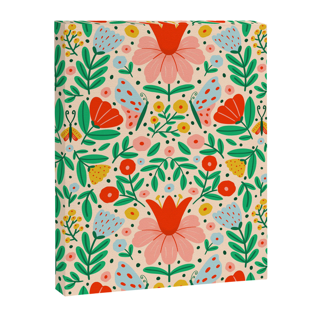 Whimsical Floral - colorful garden  Canvas Print Gallery Image 8
