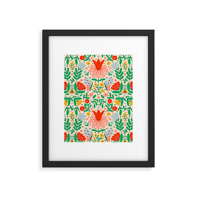 Whimsical Floral - colorful garden  Framed Art Print Gallery Image 6