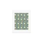 Whimsical Floral - Green, Blue, White and soft Pink Art Print Gallery Image 1
