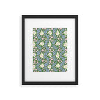 Whimsical Floral - Green, Blue, White and soft Pink Framed Art Print Gallery Image 5