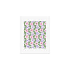 Whimsical Floral - White, Green, Pink and Purple Art Print Gallery Image 1
