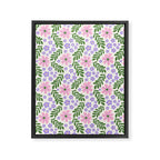 Whimsical Floral - White, Green, Pink and Purple Framed Canvas Print Gallery Image 6