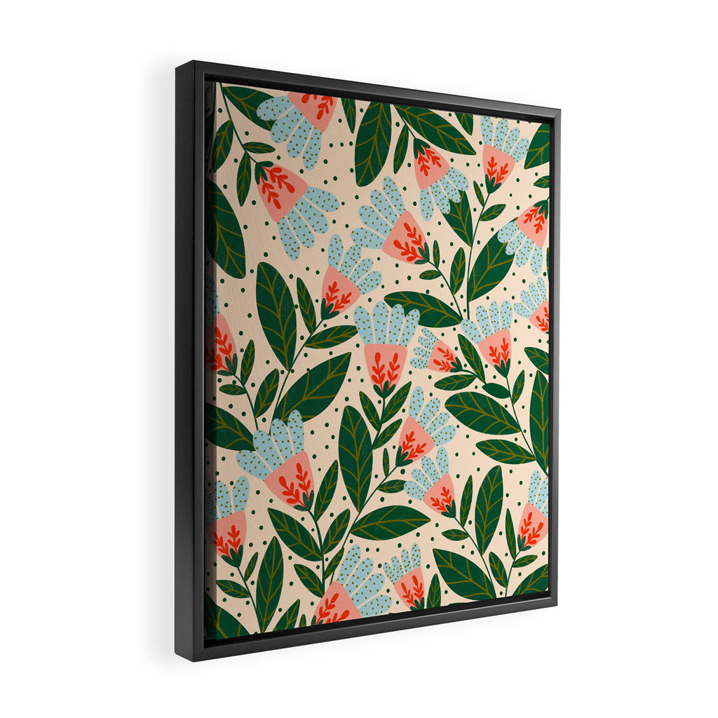 Whimsical Spring Floral  Framed Canvas Print Gallery Image 2