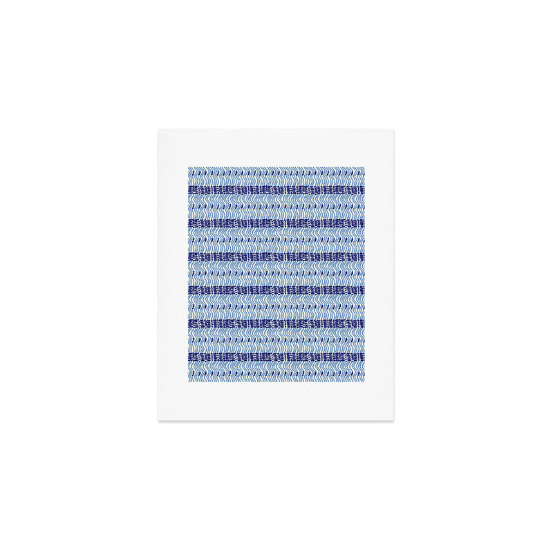 Wiggle Lines - Blue Color Art Print Gallery Image 1