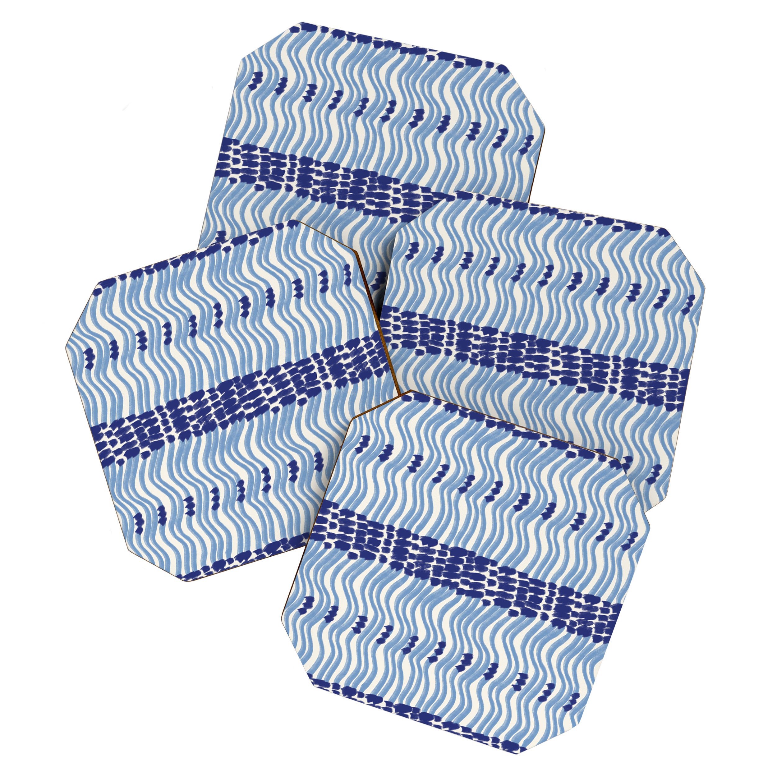 Wiggle Lines - Blue Color Coaster Gallery Image 1