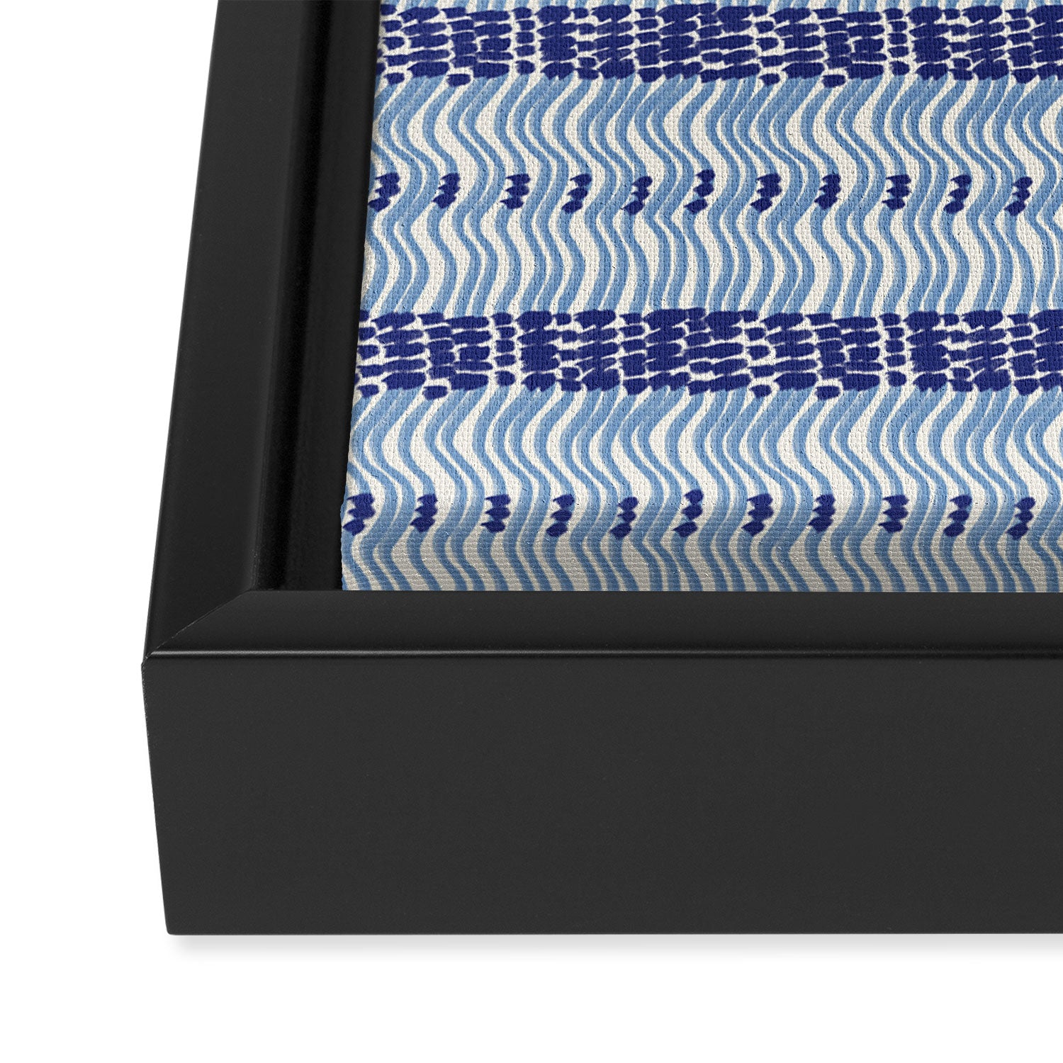 Wiggle Lines - Blue Color Framed Canvas Print Gallery Image 3