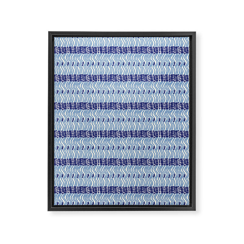 Wiggle Lines - Blue Color Framed Canvas Print Gallery Image 8