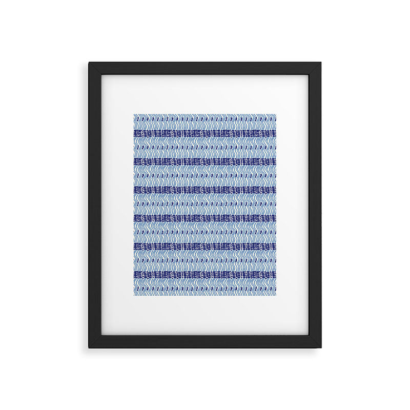 Wiggle Lines - Blue Color Framed Art Print Gallery Image 6