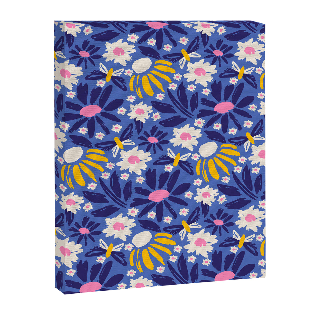 Wild Floral - Blue, Pink and Yellow Canvas Print Gallery Image 8