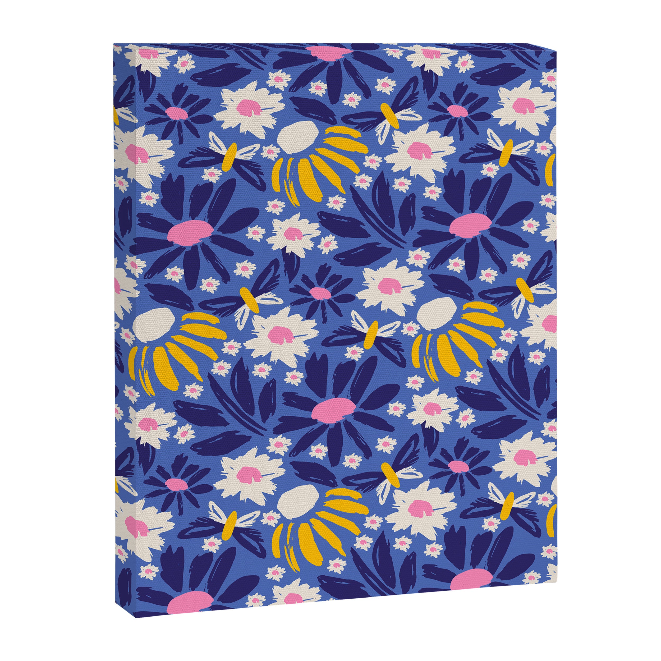 Wild Floral - Blue, Pink and Yellow Canvas Print Gallery Image 8