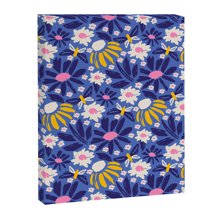 Wild Floral - Blue, Pink and Yellow Canvas Print Gallery Image 1