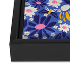 Wild Floral - Blue, Pink and Yellow Framed Canvas Print Gallery Image 3