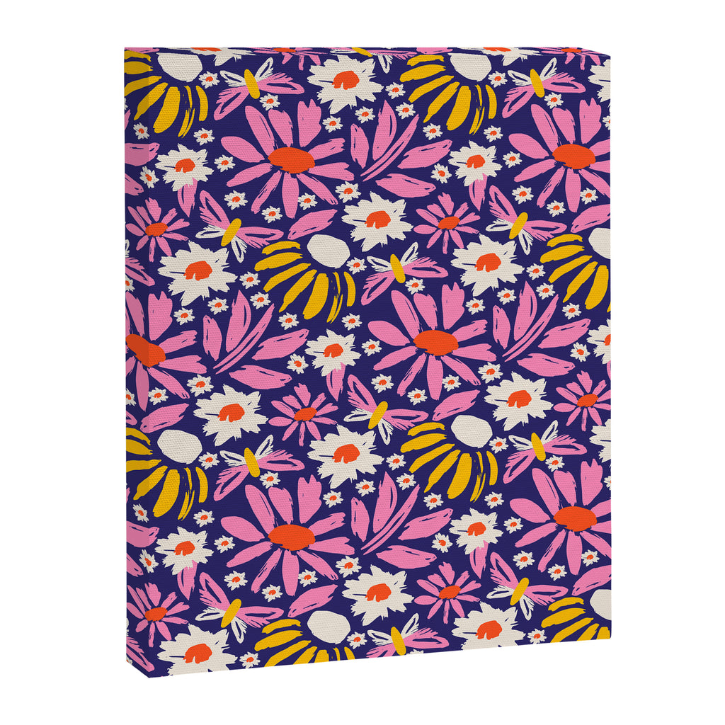 Wild Floral - Red, Blue and Pink Canvas Print Gallery Image 8