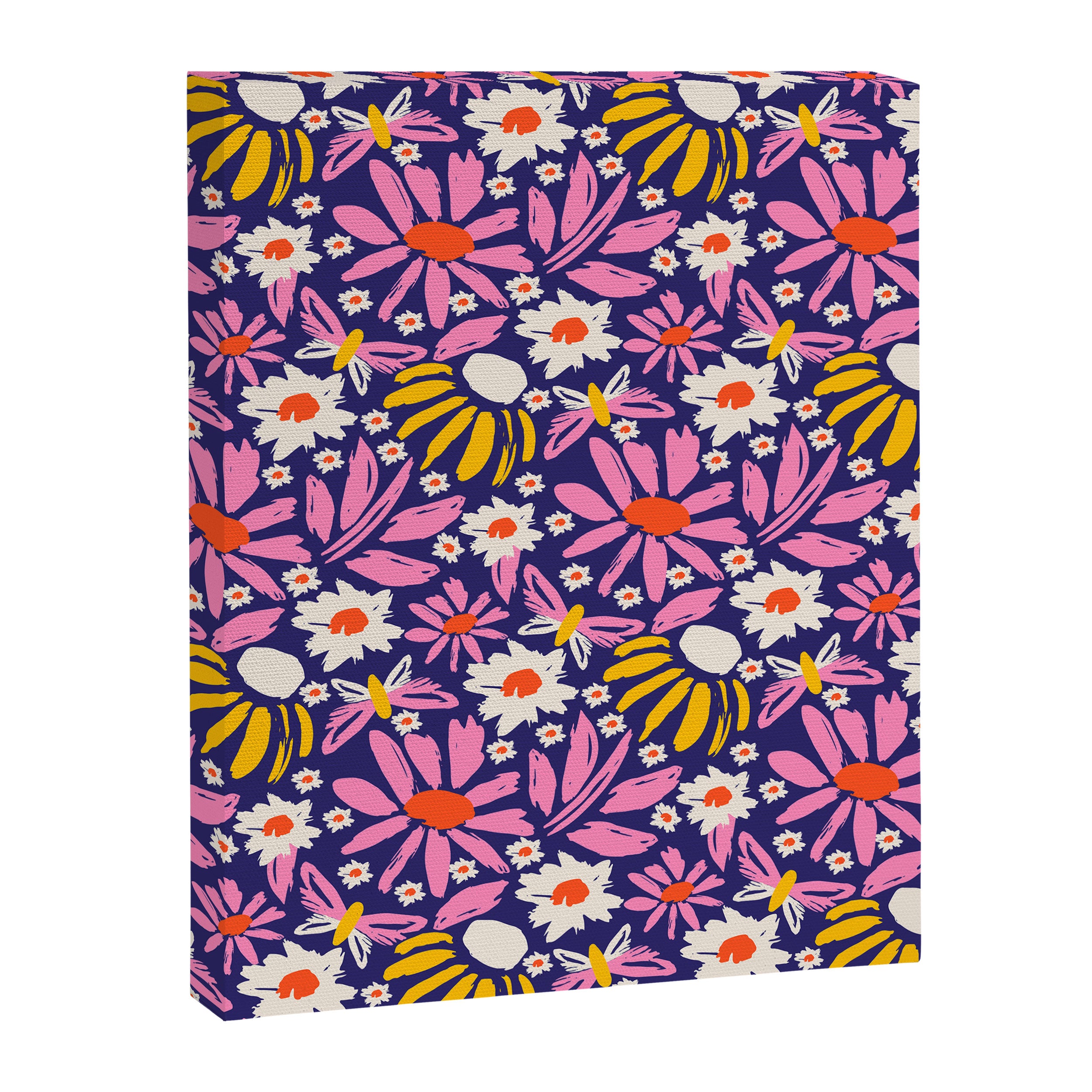 Wild Floral - Red, Blue and Pink Canvas Print Gallery Image 8