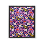 Wild Floral - Red, Blue and Pink Framed Canvas Print Gallery Image 8