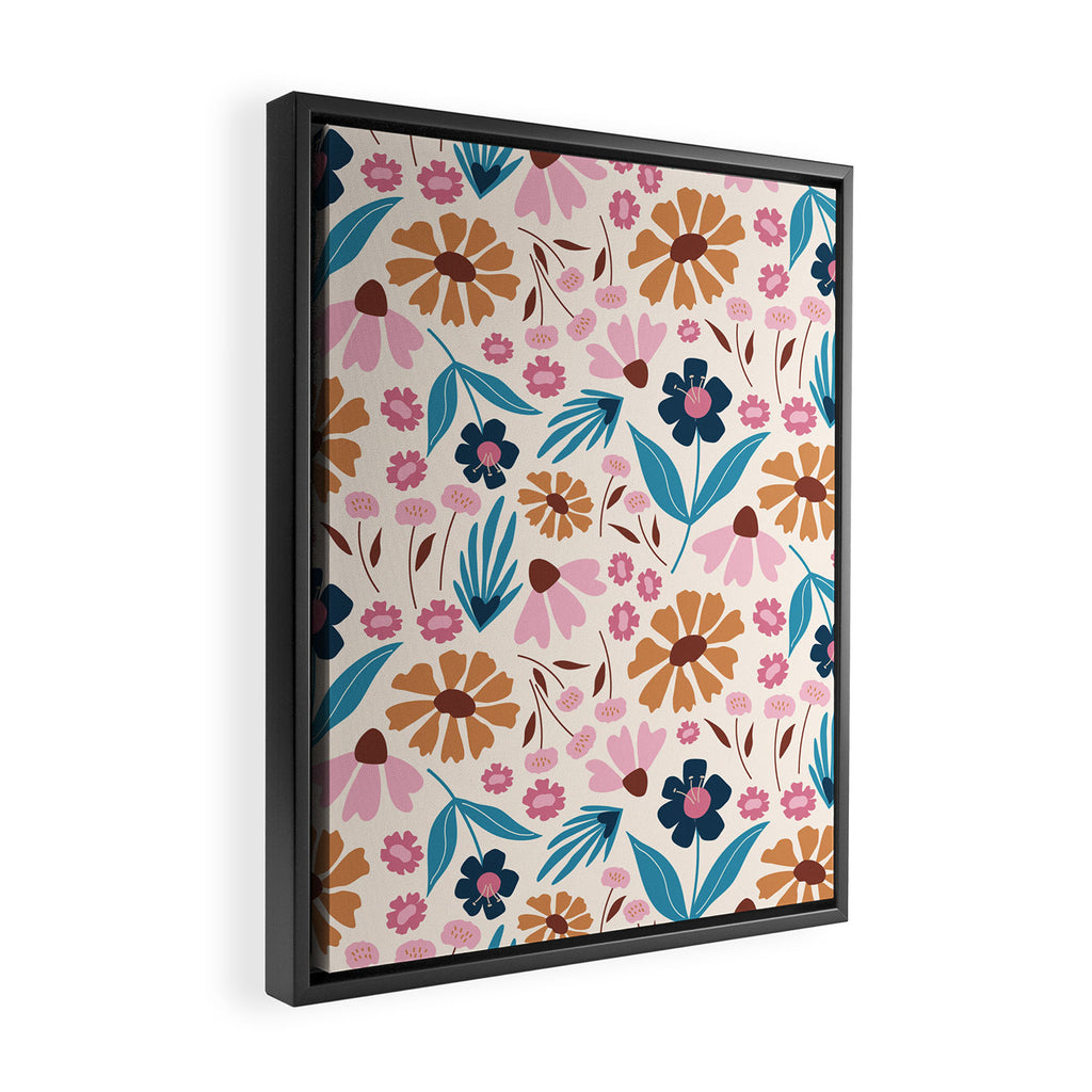 Wild Flowers - Bohemian  Framed Canvas Print Gallery Image 2
