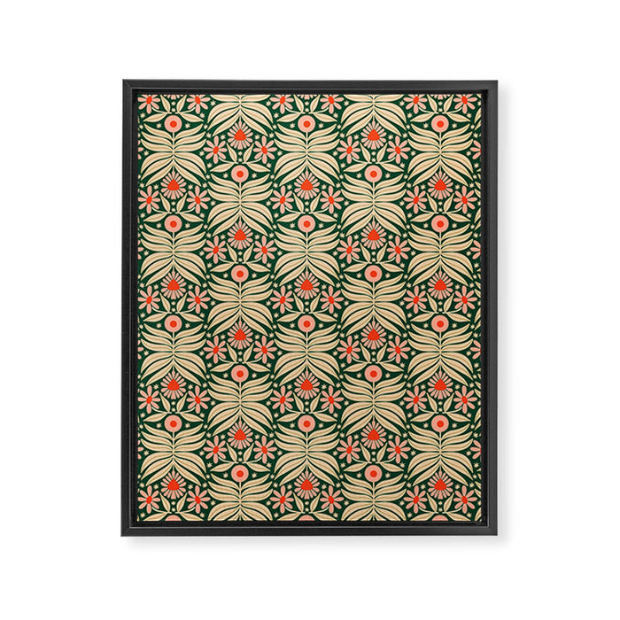 Winter Floral - Christmas pattern Framed Canvas Print Gallery Image 1
