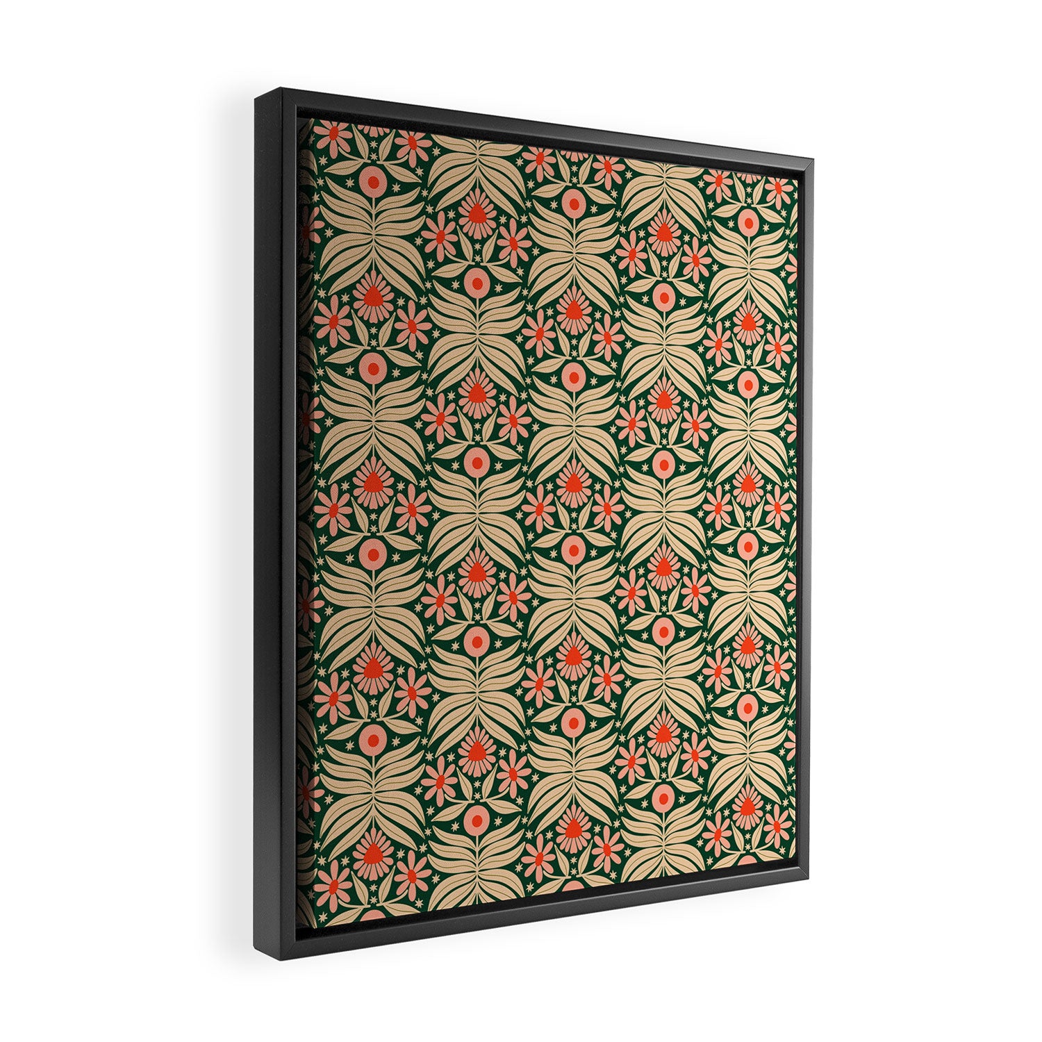 Winter Floral - Christmas pattern Framed Canvas Print Gallery Image 2