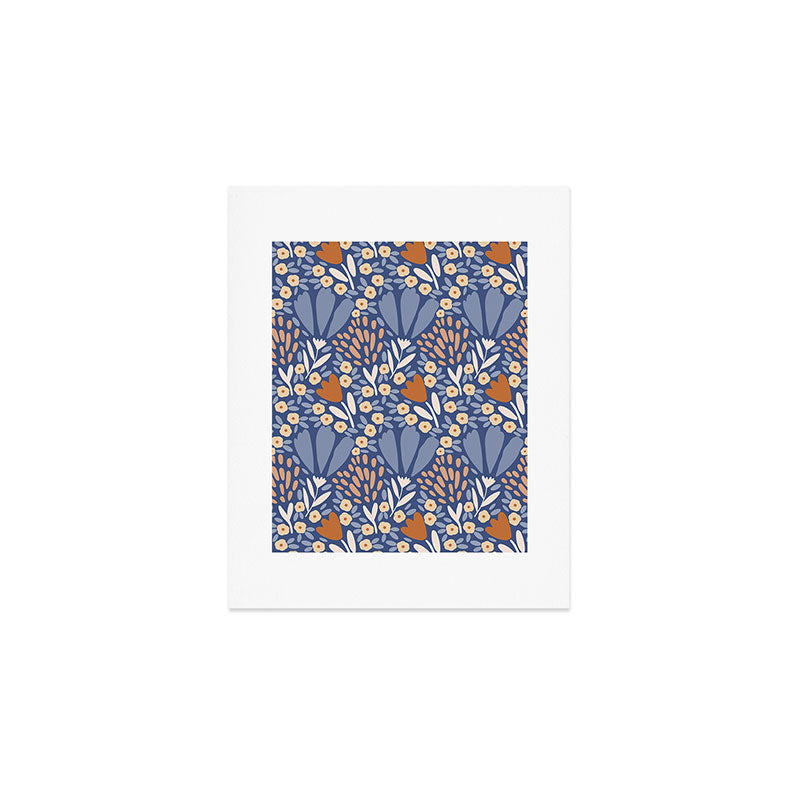 Winter Flower Field - Muted Colors Art Print Gallery Image 1