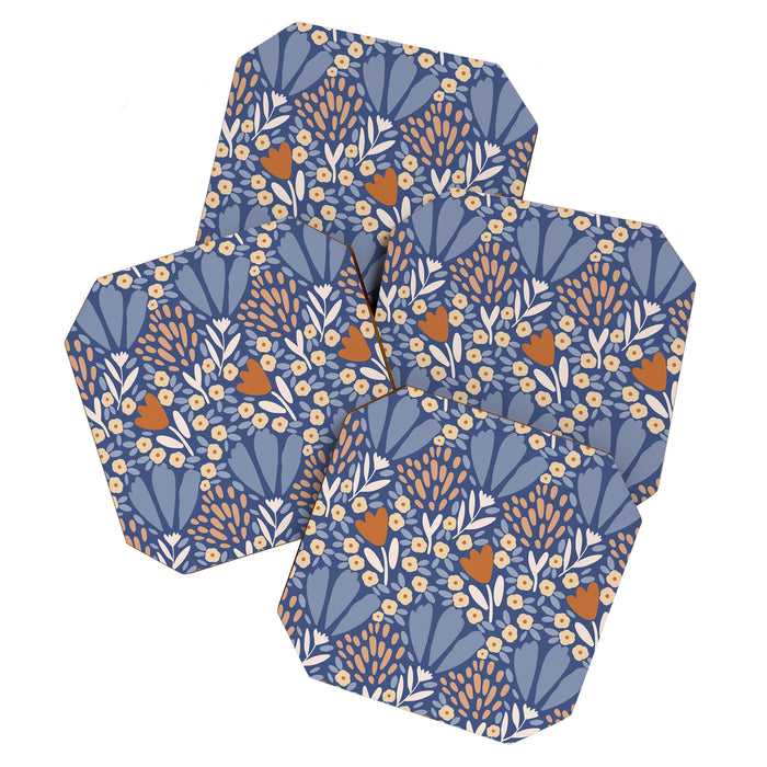 Winter Flower Field - Muted Colors Coaster Gallery Image 1