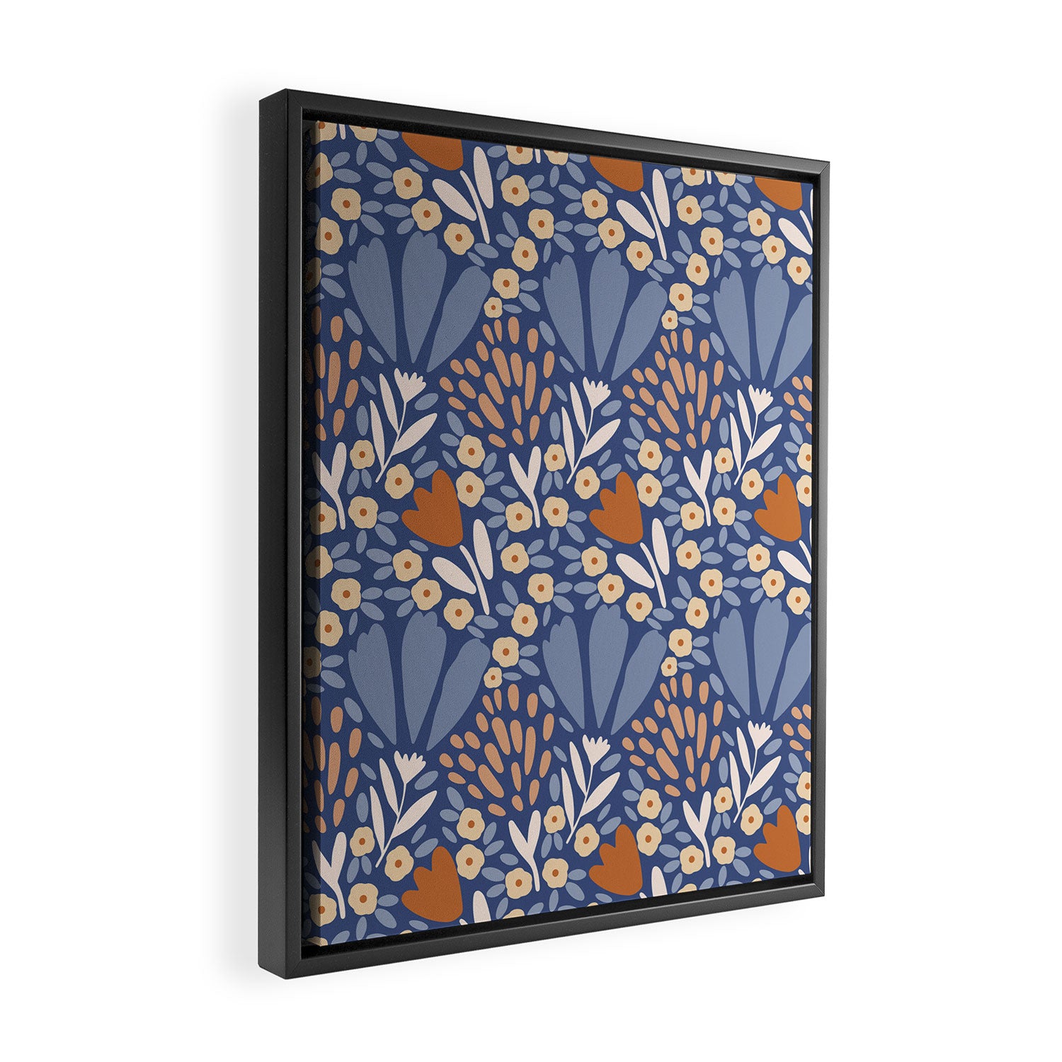 Winter Flower Field - Muted Colors Framed Canvas Print Gallery Image 2