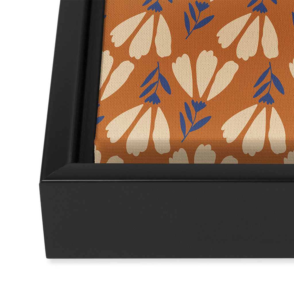 Winter Flower Pattern Framed Canvas Print Gallery Image 3