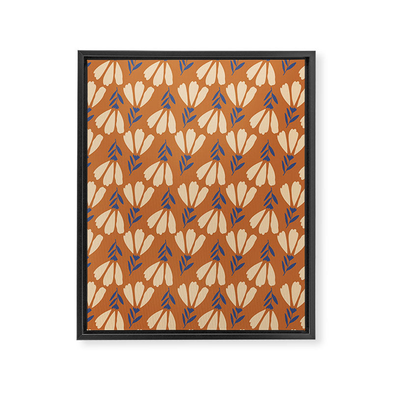 Winter Flower Pattern Framed Canvas Print Gallery Image 6