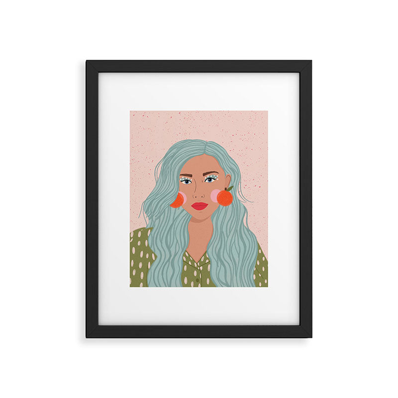 Woman Portrait- Clementines Earrings  Framed Art Print Gallery Image 6