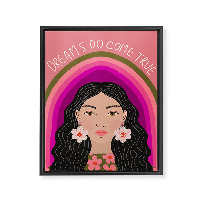 Woman Portrait - Dreams do come true  Framed Canvas Print Gallery Image 1