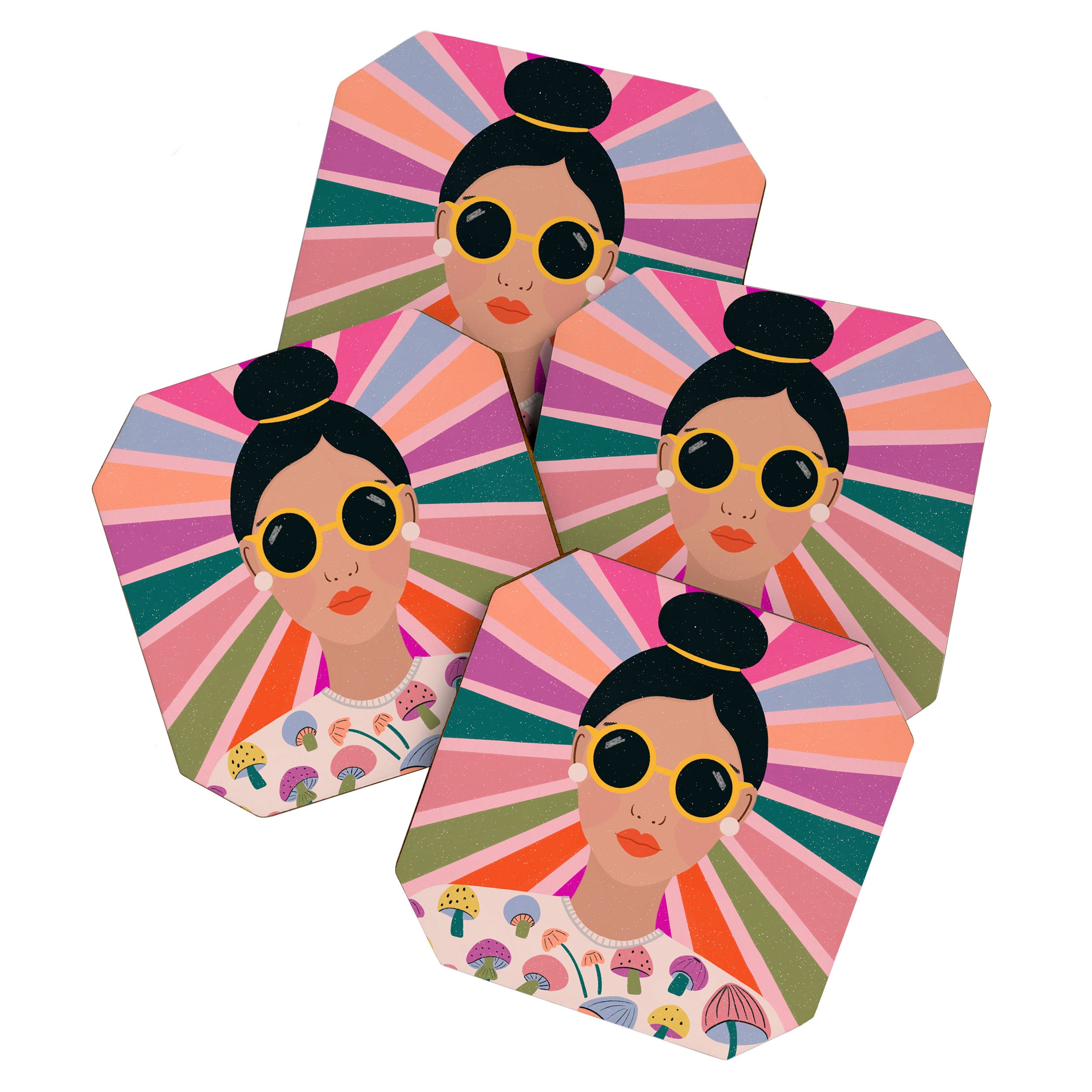 Woman Portrait -Retro Fun Coaster Gallery Image 1