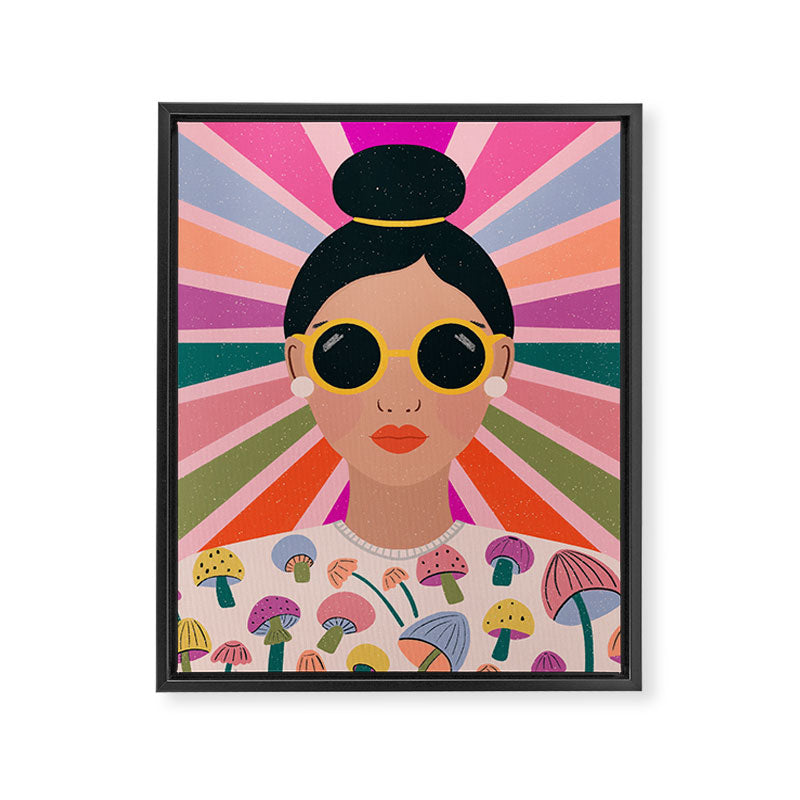 Woman Portrait -Retro Fun Framed Canvas Print Gallery Image 8
