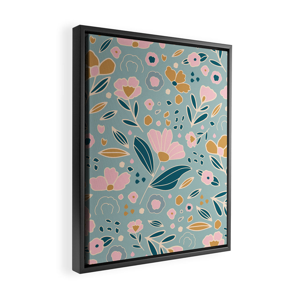 Woodland wildflowers  Framed Canvas Print Gallery Image 2