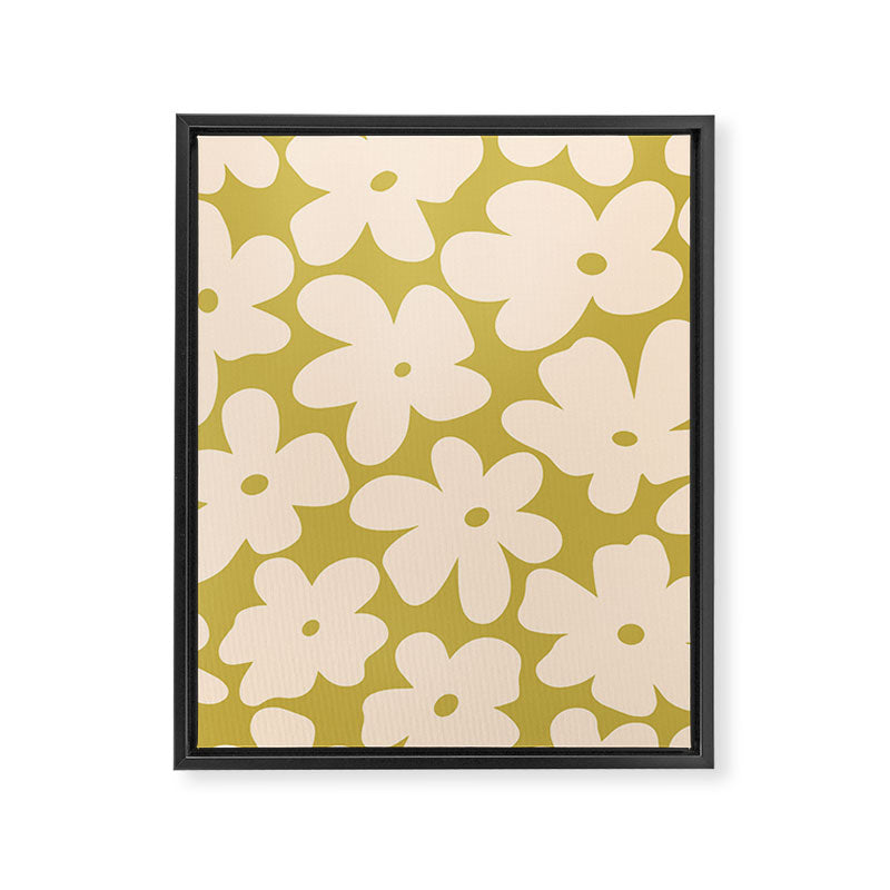 Yellow and Cream - 70's Daisy Framed Canvas Print Gallery Image 8