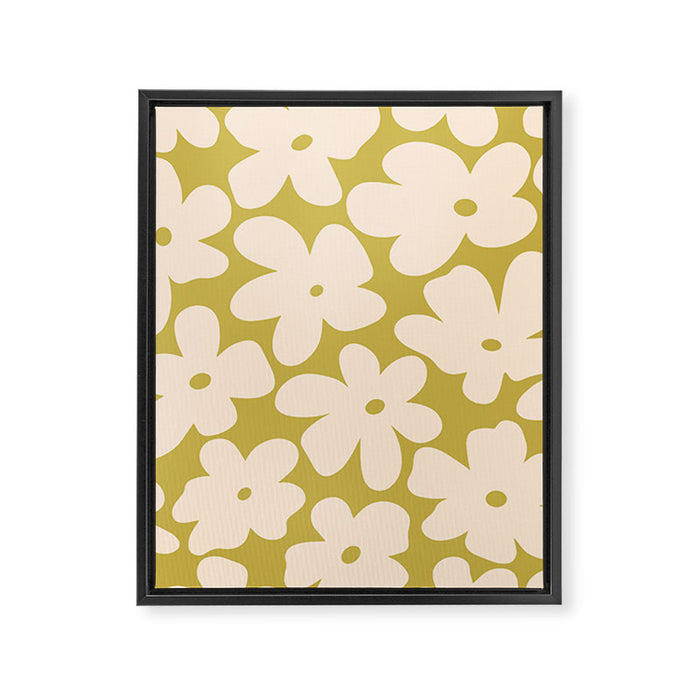 Yellow and Cream - 70's Daisy Framed Canvas Print Gallery Image 1