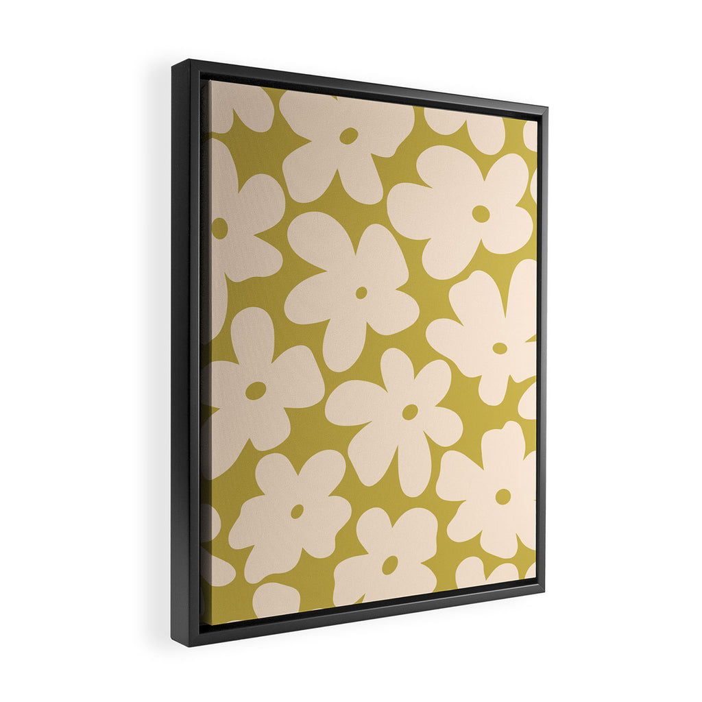 Yellow and Cream - 70's Daisy Framed Canvas Print Gallery Image 2